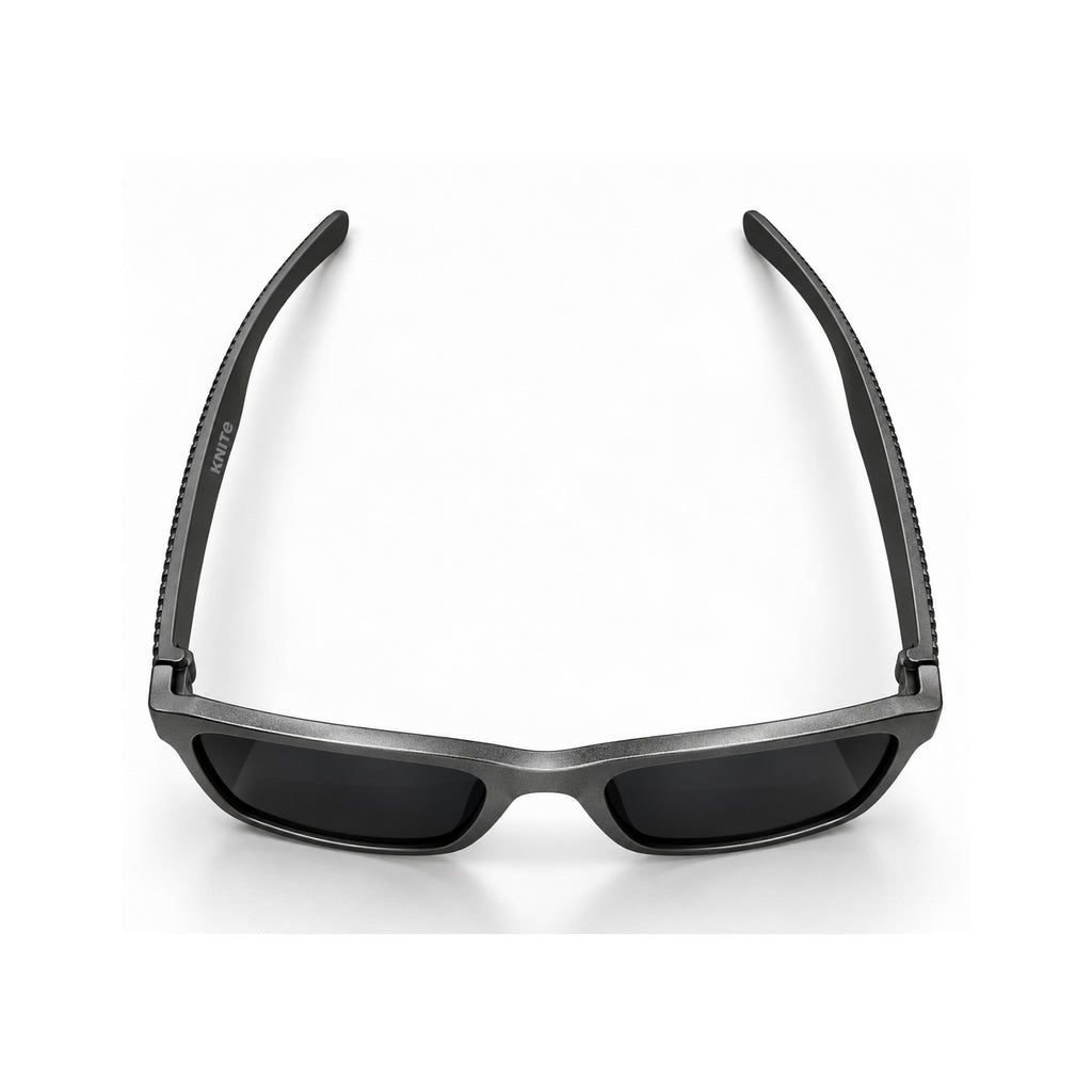 Lentes De Sol KNITE Hombre Armazon Plata Mica Negra