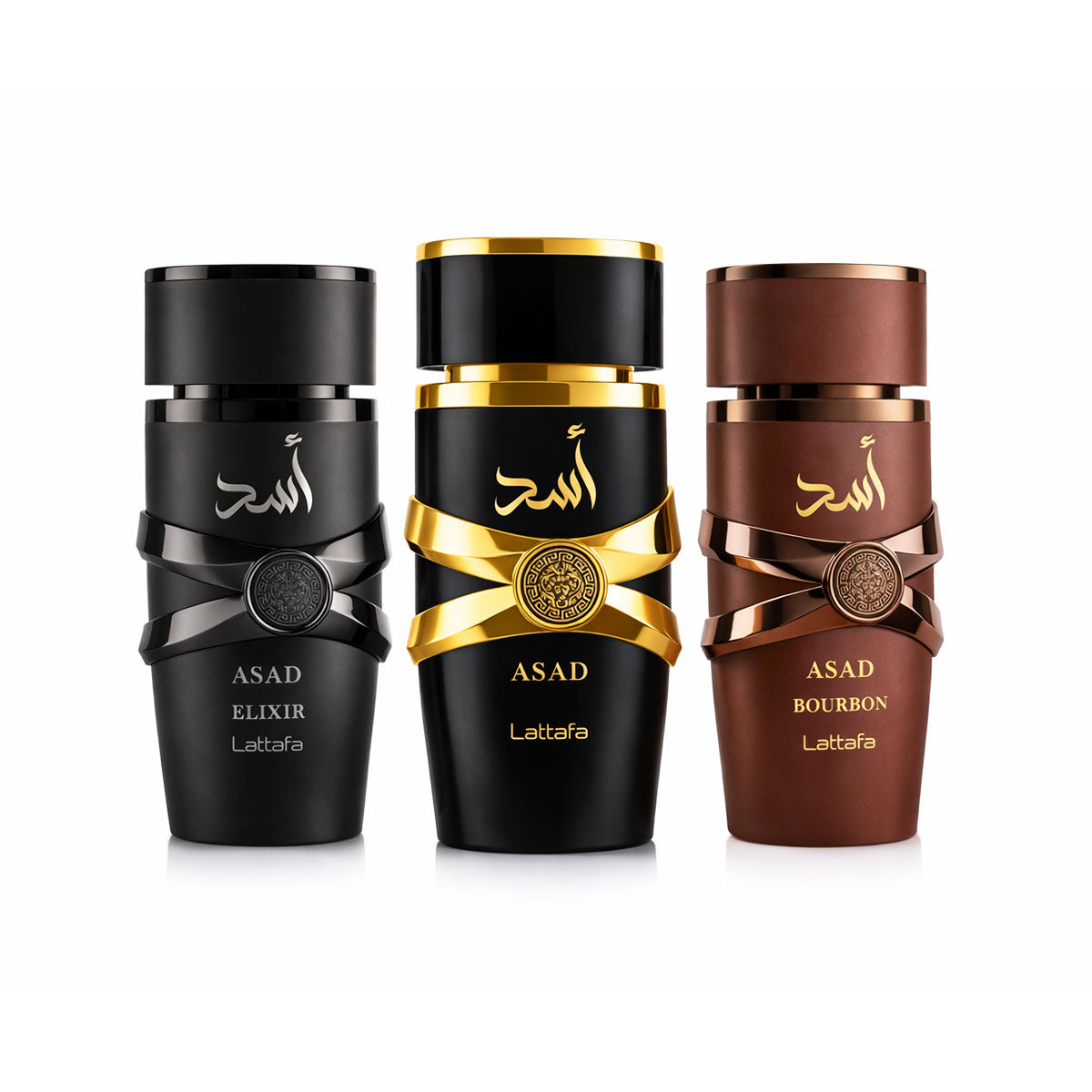Kit 3 Perfumes Lattafa Asad Hombre Elixir Bourbon Premium