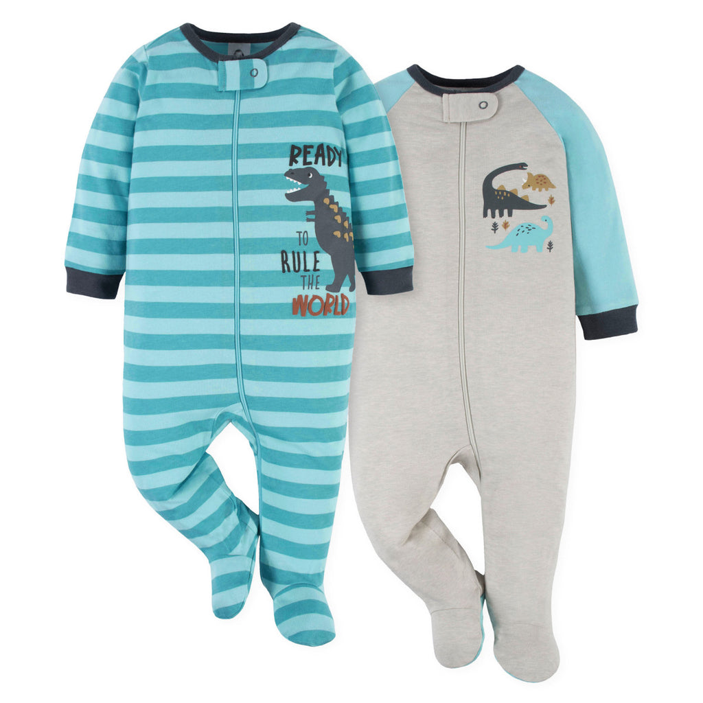 Mameluco Gerber Pack 2 Algodón Ropa Dormir Recién Nacido-0M