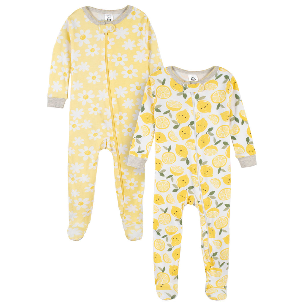 Mameluco Gerber Pack 2 Algodón Con Pies Ropa Dormir Bebé-18M