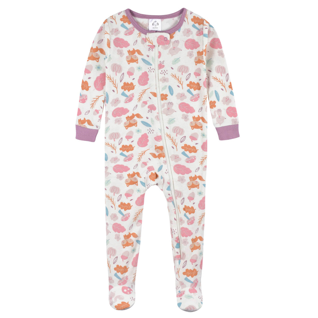 Mameluco Gerber Pack 2 Algodón Rosa Pies Bebé Niña Dormir-0-6M