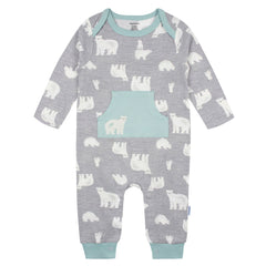 Mameluco Gerber Pack 2 Algodón Con Pies Gris Azul Bebé Niño-0-3M