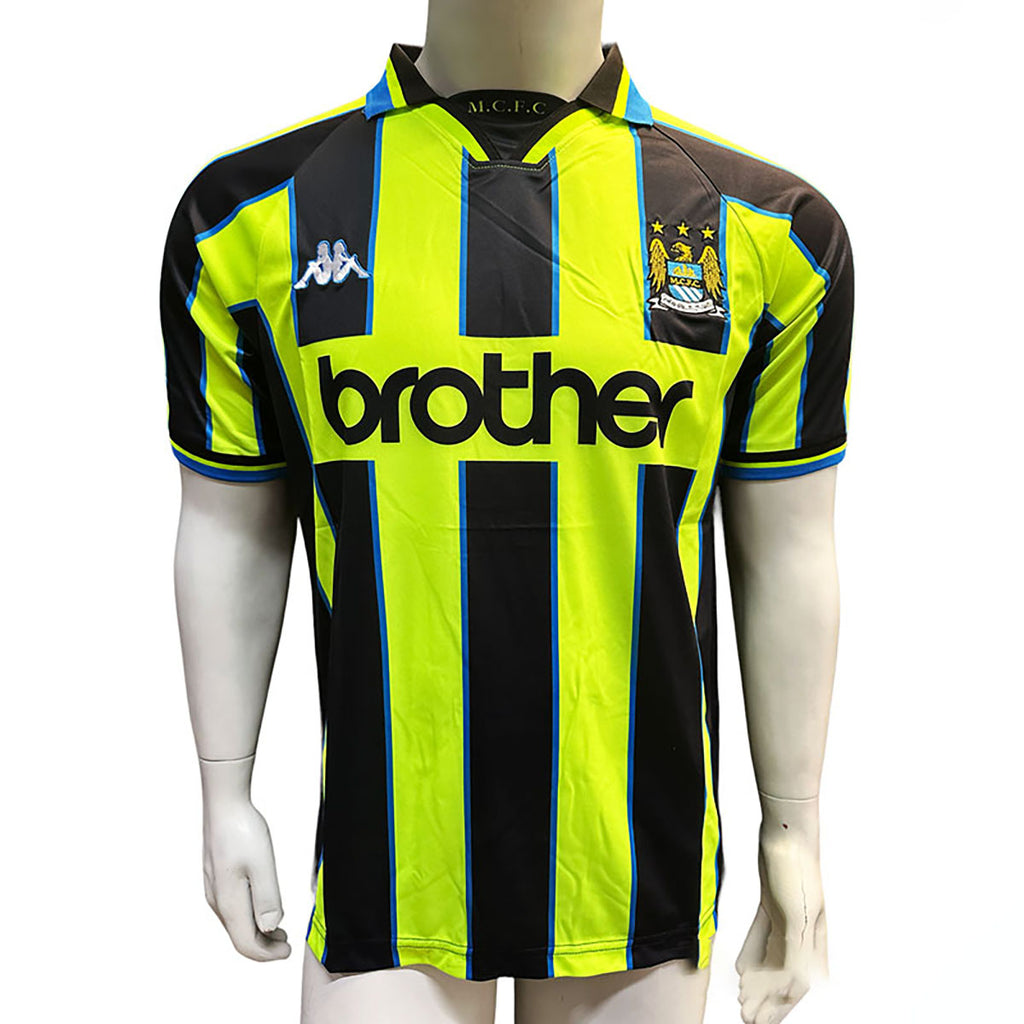 Jersey Kappa Retro Manchester City Verde Limon Manga Corta M