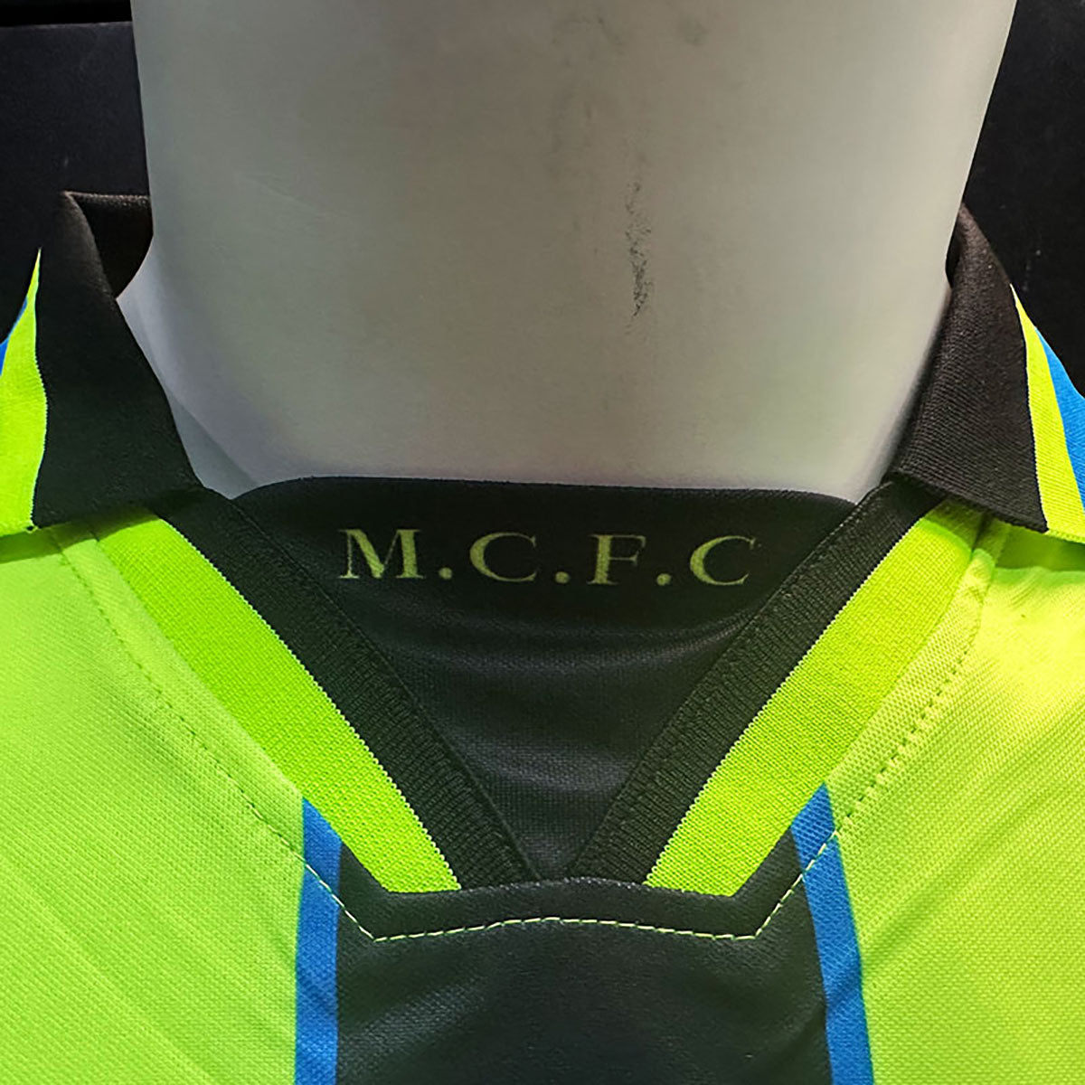 Jersey Kappa Retro Manchester City Verde Limon Manga Corta XL