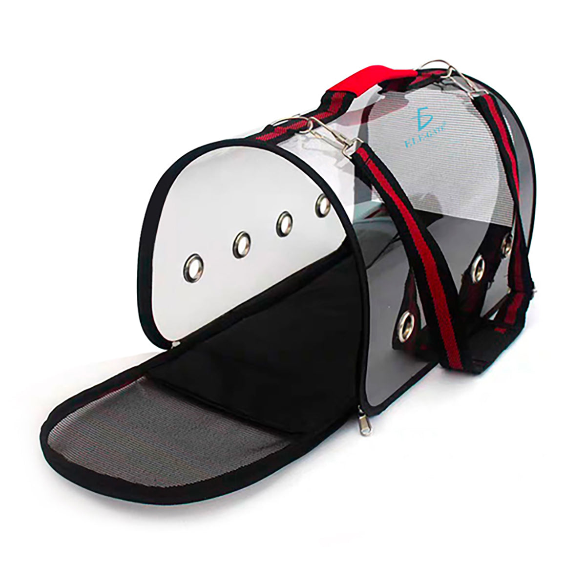 Transportadora Elegate Bolsa Mascota Arco Perro Gato Viaje Mediano Rojo