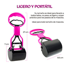 Recogedor Heces Mascotas Desechos 27cm Ele-gate - Rosa N/A