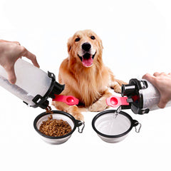 Vaso Portátil Para Mascotas Con Compartimentos Y Tazones Plegables