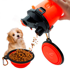 Vaso Portátil Para Mascotas Con Compartimentos Y Tazones Plegables