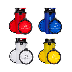 Vaso Portátil Para Mascotas Con Compartimentos Y Tazones Plegables