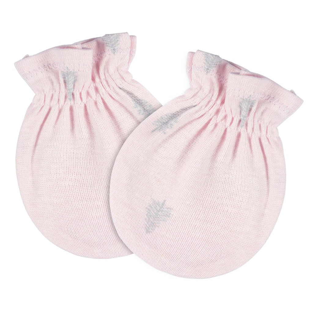 Mitones Gerber bebé rosa 4 piezas antirrasguños algodón 0-3m-0-3M