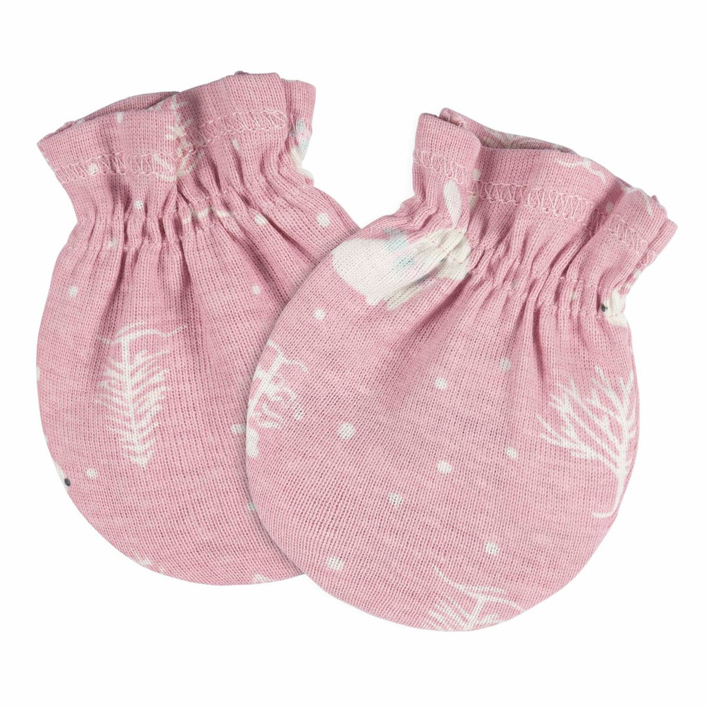 Mitones Gerber bebé rosa 4 piezas antirrasguños algodón 0-3m-0-3M
