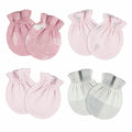 Mitones Gerber bebé rosa 4 piezas antirrasguños algodón 0-3m-0-3M