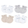 Mitones Gerber bebé blanco gris antirrasguños 0-6 meses-0-3M