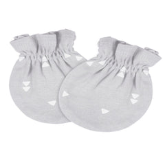 Mitones Gerber bebé blanco gris antirrasguños 0-6 meses-0-3M