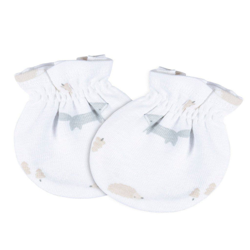 Mitones Gerber bebé blanco gris antirrasguños 0-6 meses-0-3M