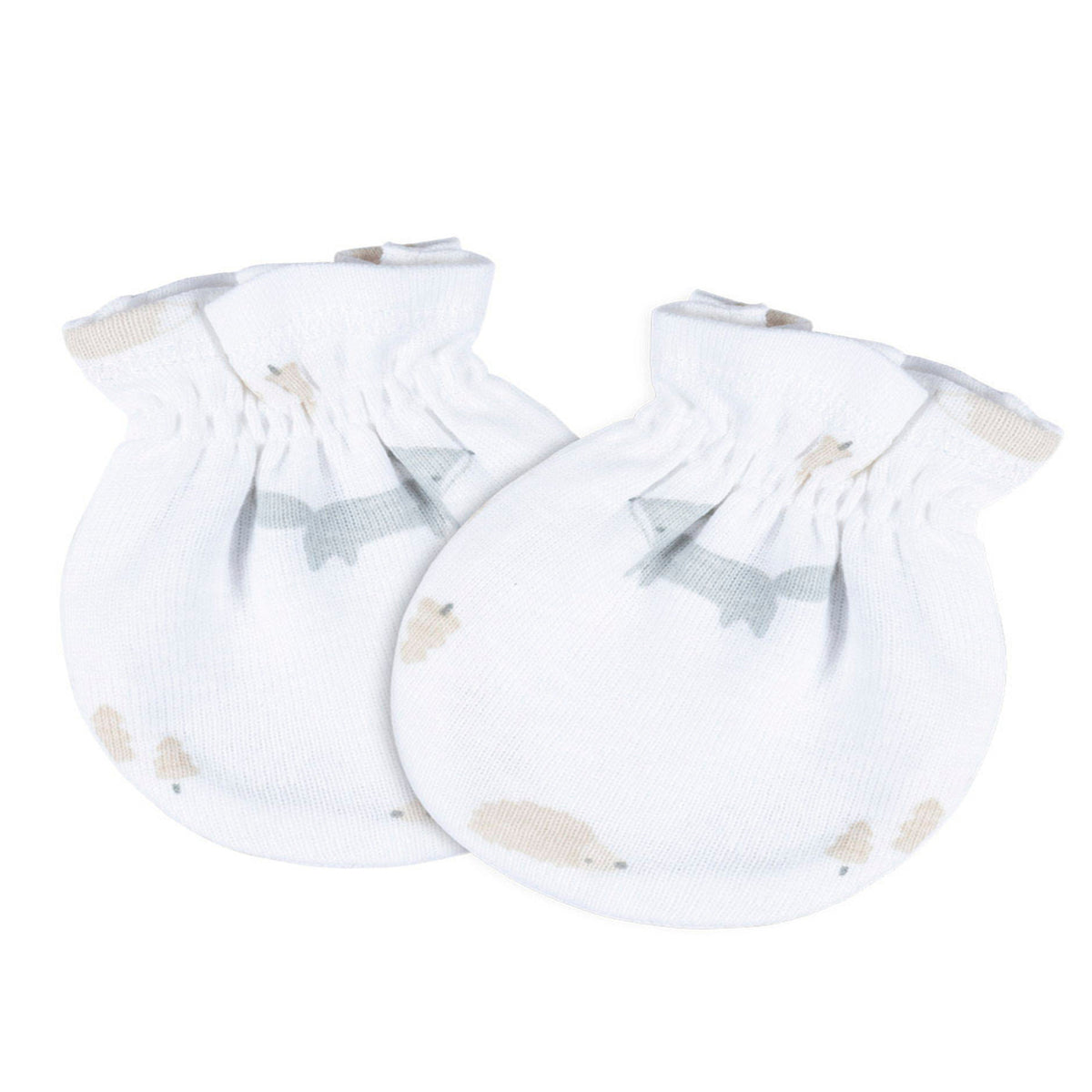Mitones Gerber bebé blanco gris antirrasguños 0-6 meses-0-3M