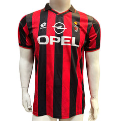 Jersey Lotto Retro Milan Roja Negra Manga Corta XL