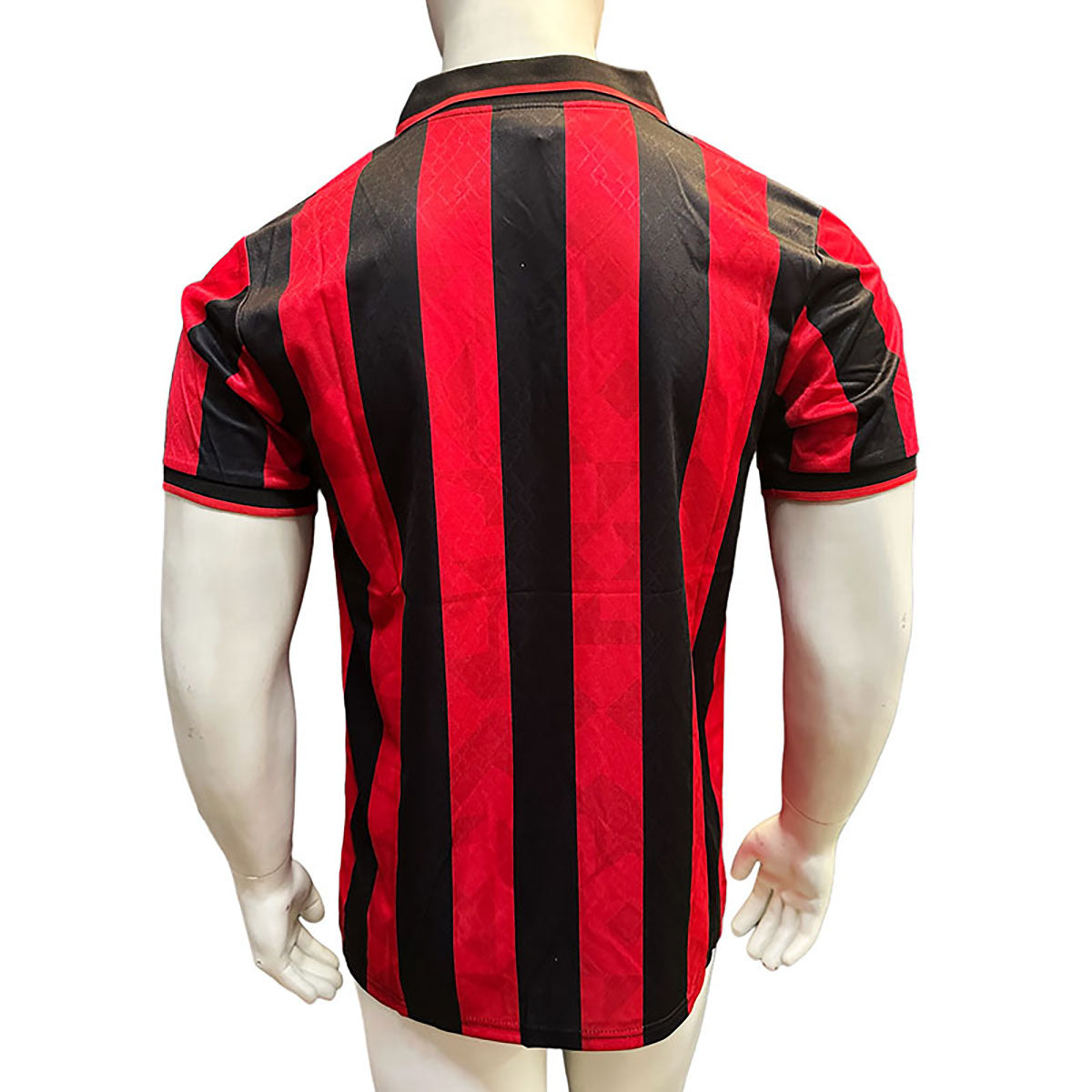 Jersey Lotto Retro Milan Roja Negra Manga Corta XL