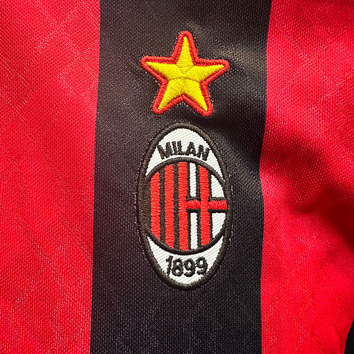 Jersey Lotto Retro Milan Roja Negra Manga Corta M