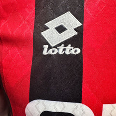Jersey Lotto Retro Milan Roja Negra Manga Corta XL