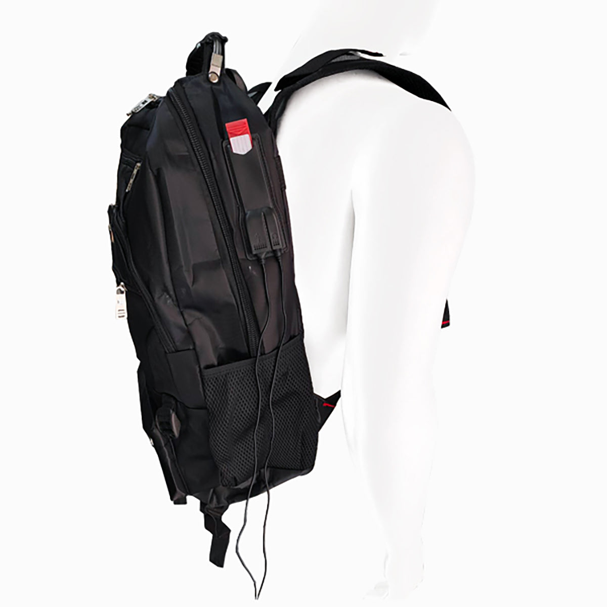Mochila Escolar Para Laptop 15.6  Carga Usb Aux. 3.5 - Negro N/A