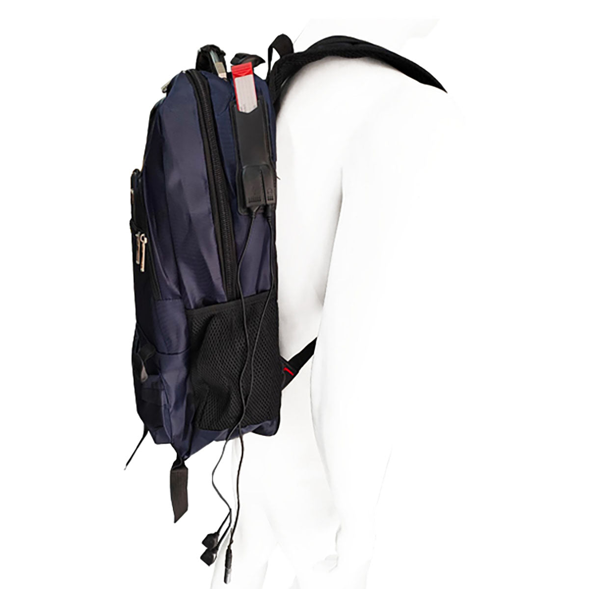 Mochila Escolar Para Laptop 15.6  Carga Usb Aux. 3.5 - Azul N/A