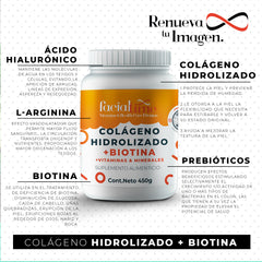 Kit 2 Colágeno Hidrolizado con Biotina 450g FacialTime