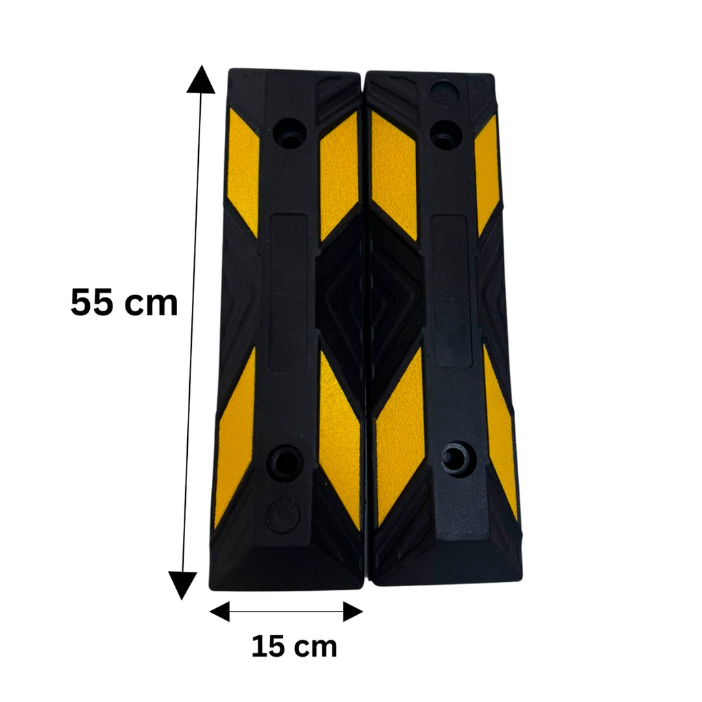 Par Tope Estacionamiento Hule Reciclado Negro 56cm