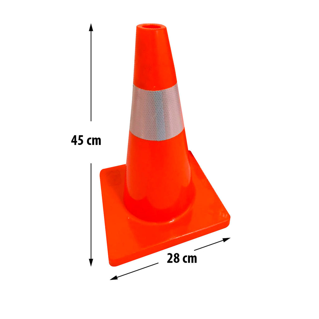 Set 5 Conos de Tránsito Vial Reflejantes 45cm