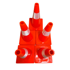 Set Conos 5 pzs Tránsito Vial Naranja Reflejante Seguridad-45 cm
