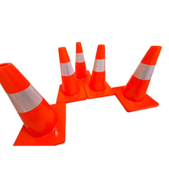 Set Conos 5 pzs Tránsito Vial Naranja Reflejante Seguridad-45 cm