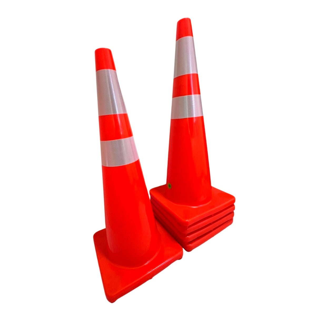 Set Conos 5 pzs Tránsito Vial Naranja Reflejante Seguridad-90 cm