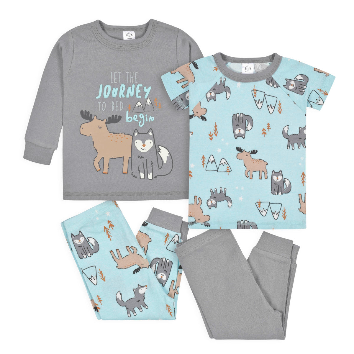 Set pijamas Gerber niño niña algodón conjunto dormir-2T