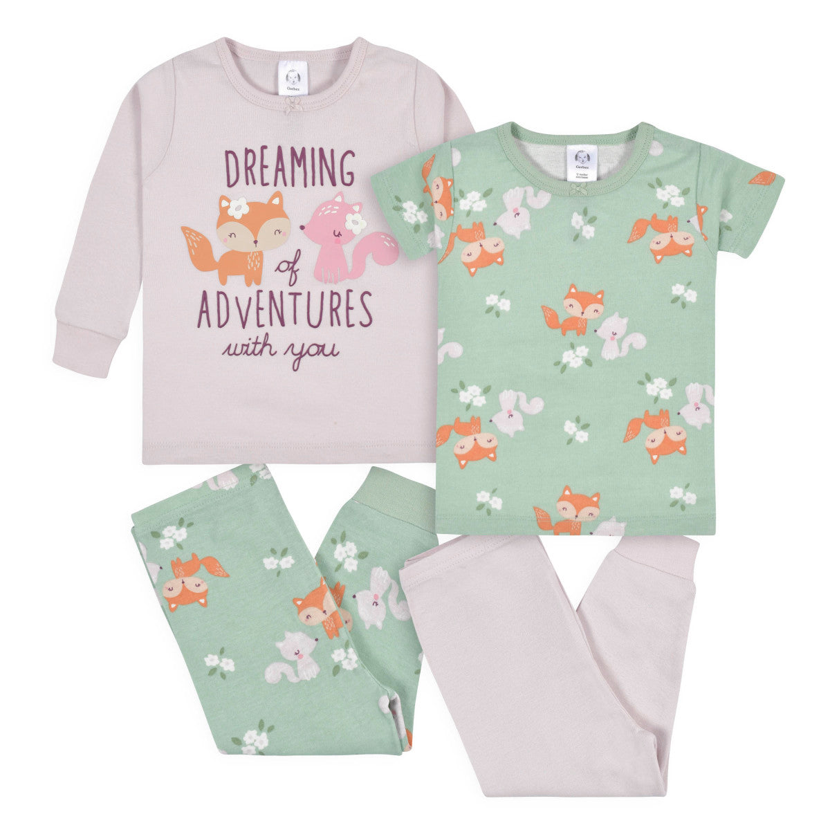 Set pijamas Gerber niña algodón conjunto dormir 12-60 meses-18M