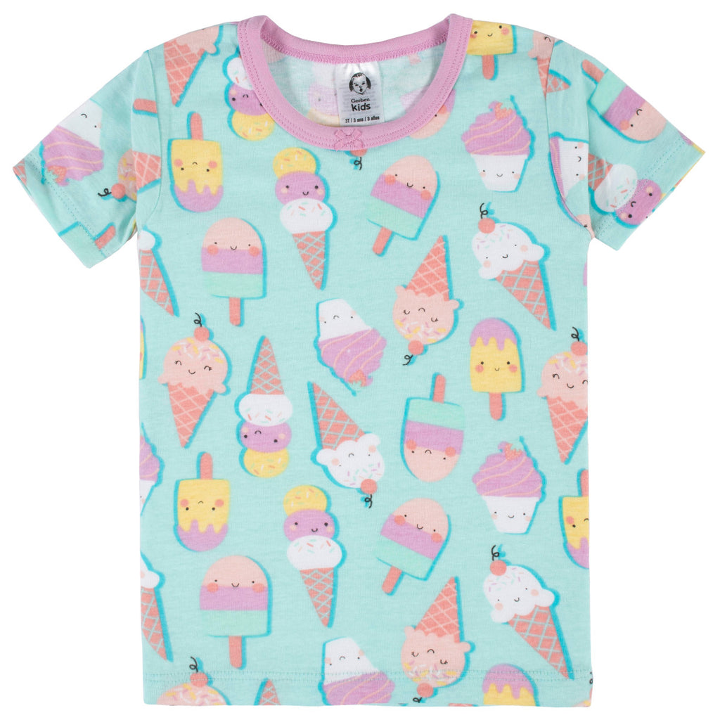 Pijama Gerber 4 piezas niña algodón rosa azul 12 a 24 meses-12M
