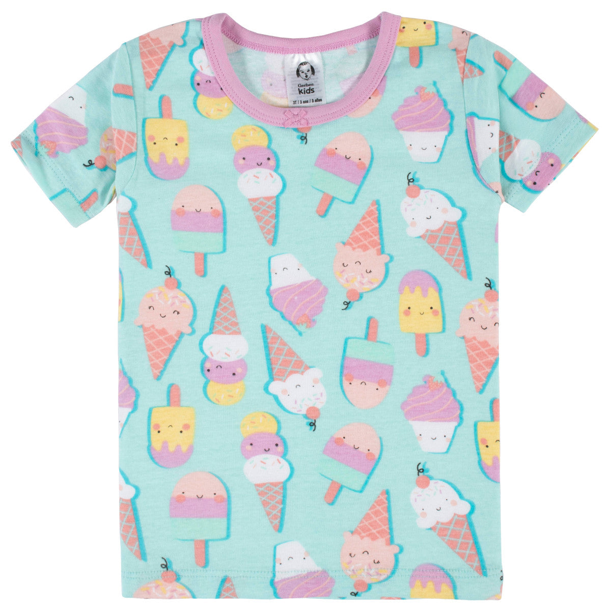 Pijama Gerber 4 piezas niña algodón rosa azul 12 a 24 meses-3T