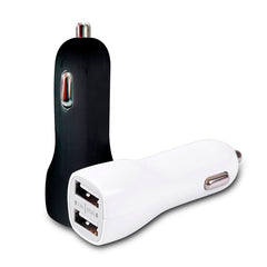 Cargador Para Auto Plug In 2 Usb 2100 Mah Con Cable V8 Ngr - Negro N/A