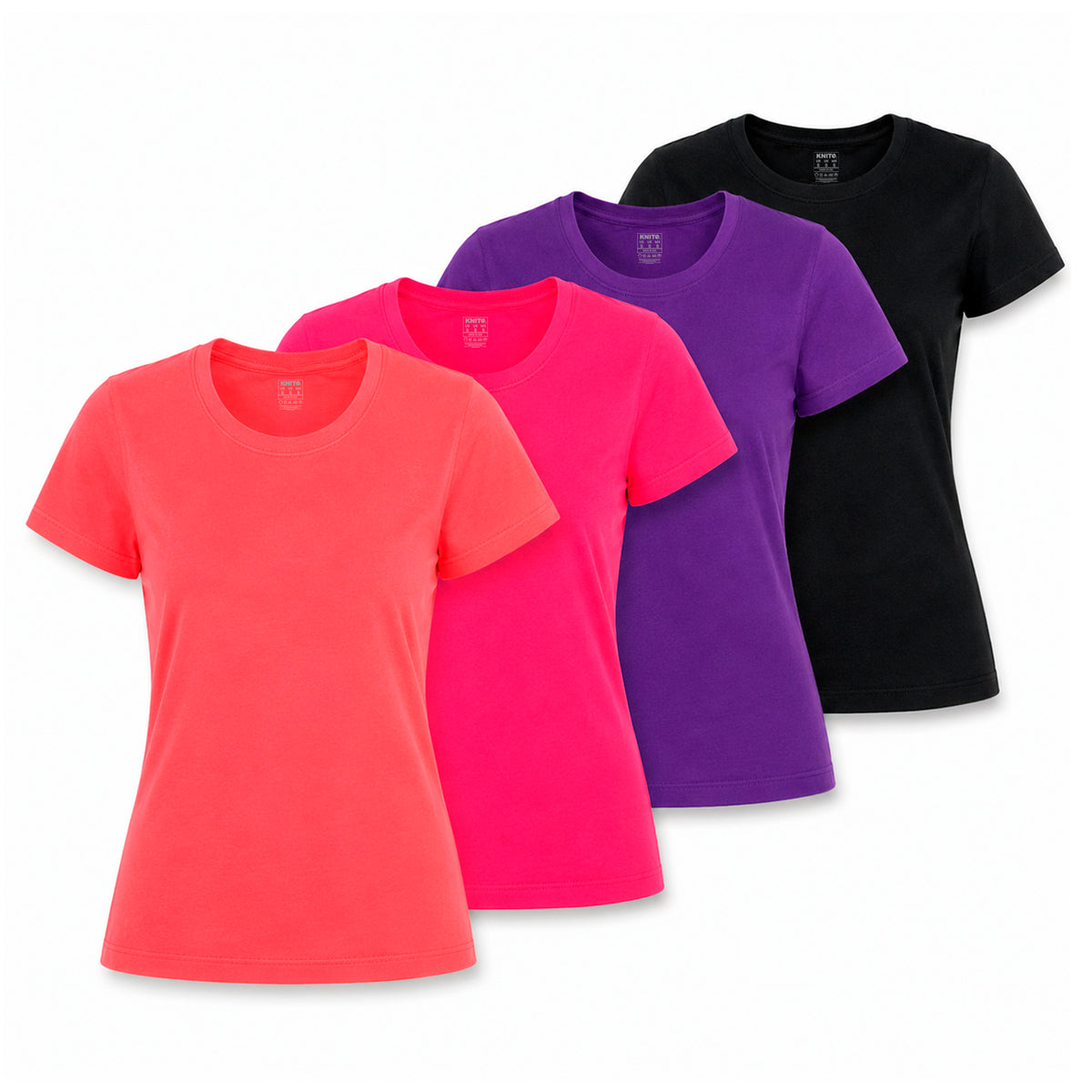 Playeras Mujer Algodon Basicas Paquete 4 Power pop Knite