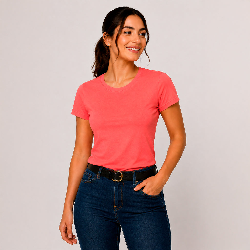Playeras Mujer Algodon Basicas Paquete 4 Power pop Knite