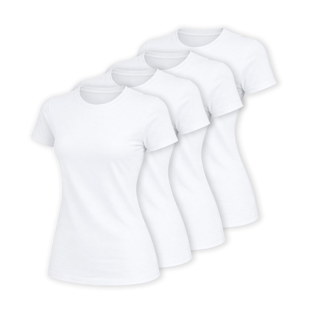 Paquete 4 Playeras Básicas Blancas para Mujer