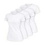 Paquete 4 Playeras Básicas Blancas para Mujer