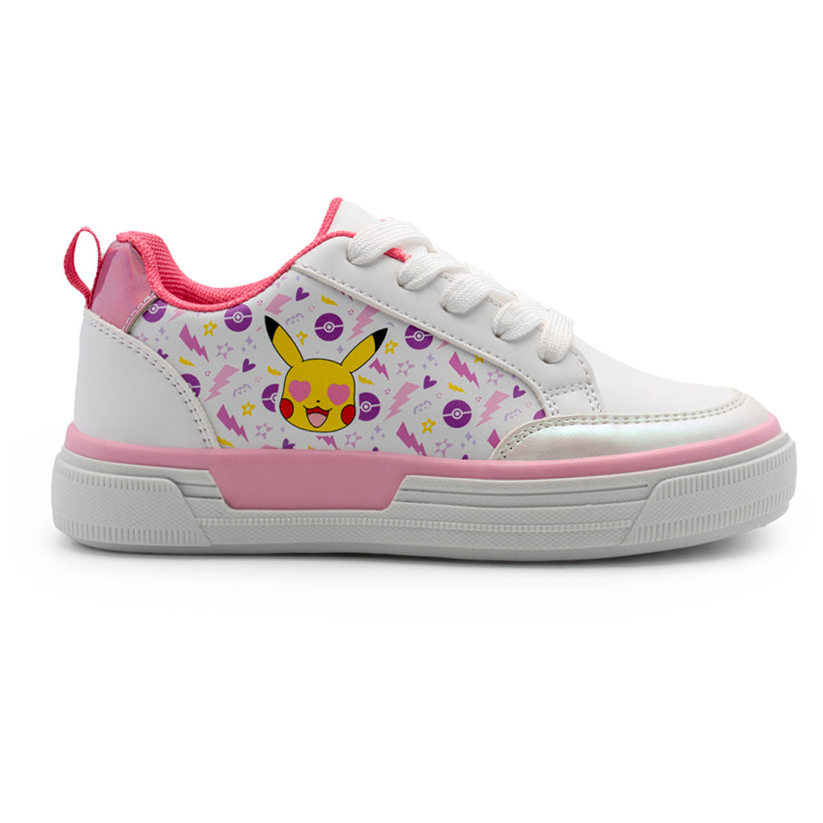 Tenis Pokémon niña Pikachu blancos con suela antideslizante