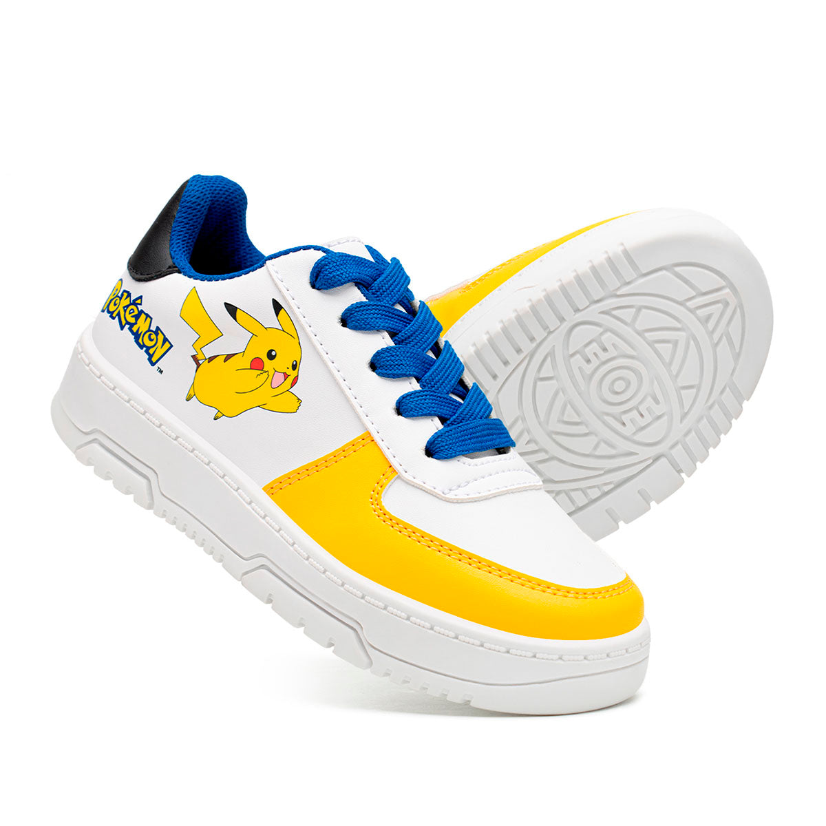 Tenis Pokémon niños Pikachu Yuyin blancos con suela antideslizante