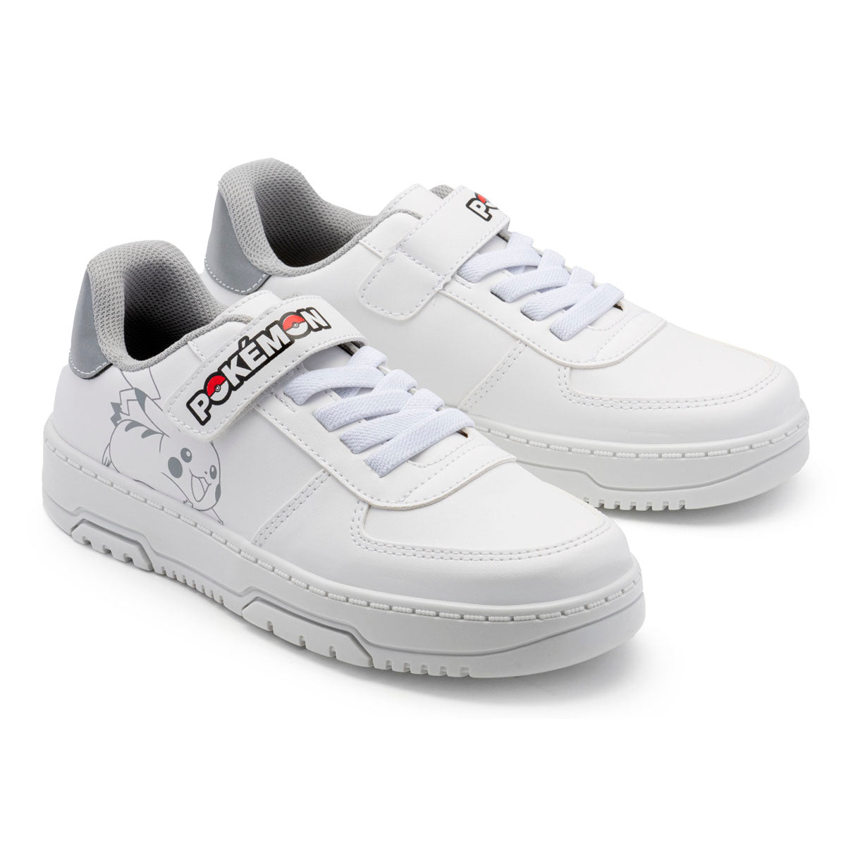 Tenis Pokémon niños Pikachu blancos con suela antideslizante