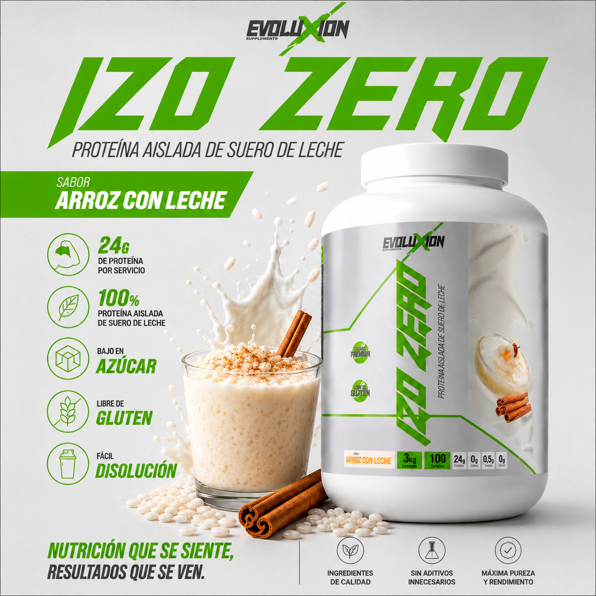 Proteína Aislada Iso Zero Arroz con Leche 3kg