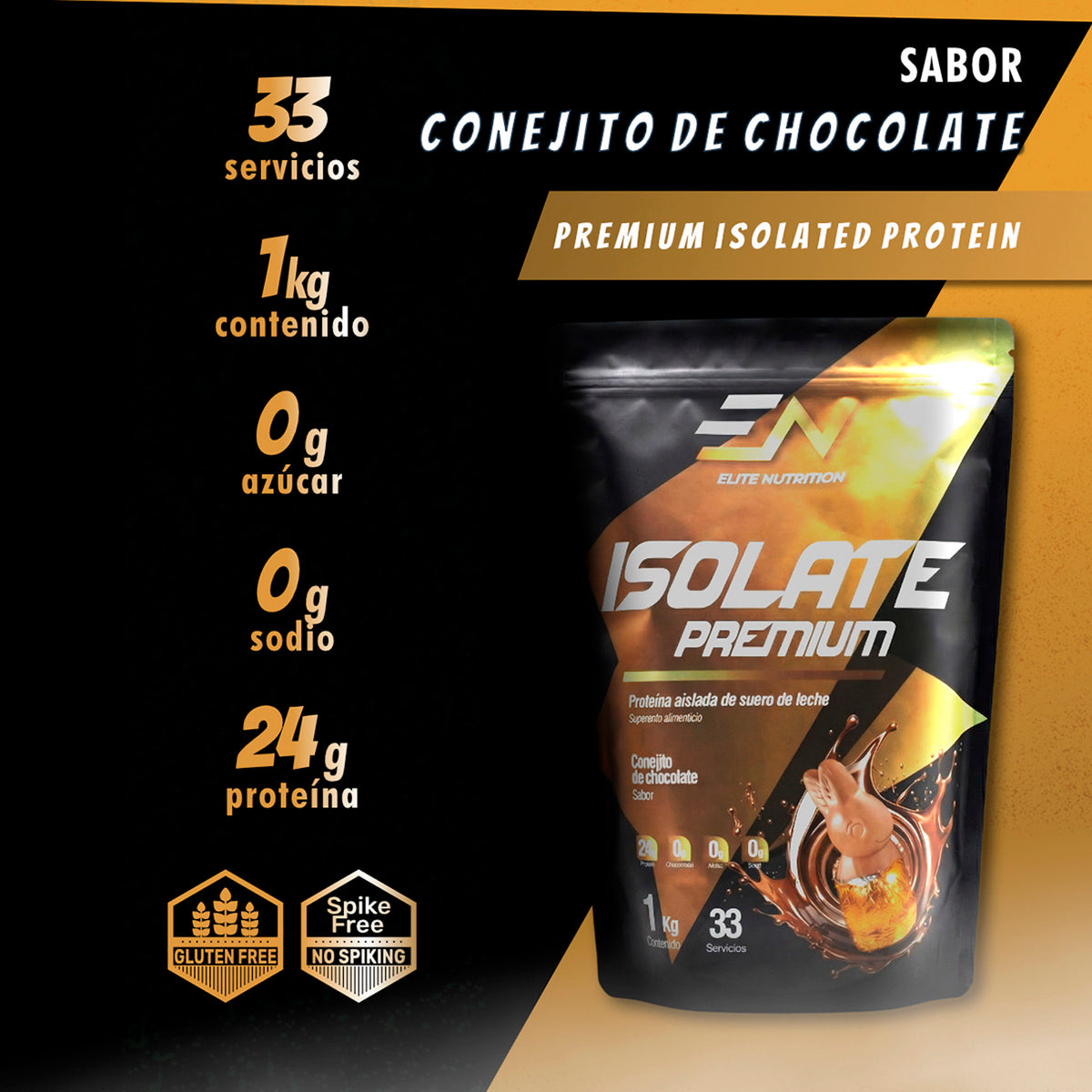 Proteína Isolate Premium Elite Sabor Chocolate 1kg