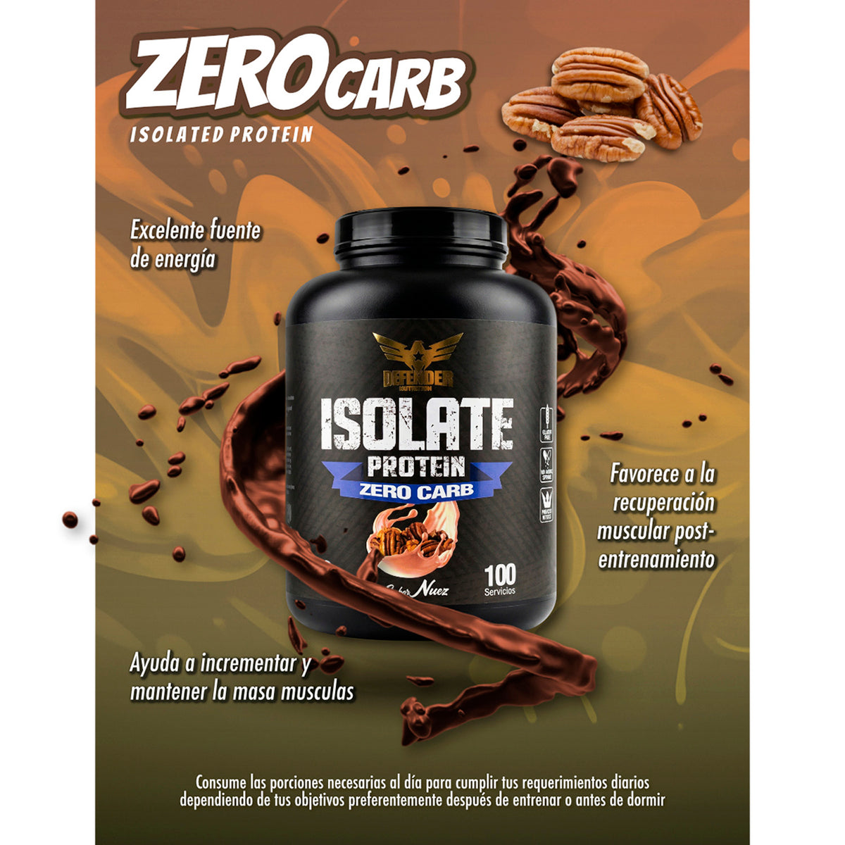 Proteína Isolate Zero Carb Defender 3kg