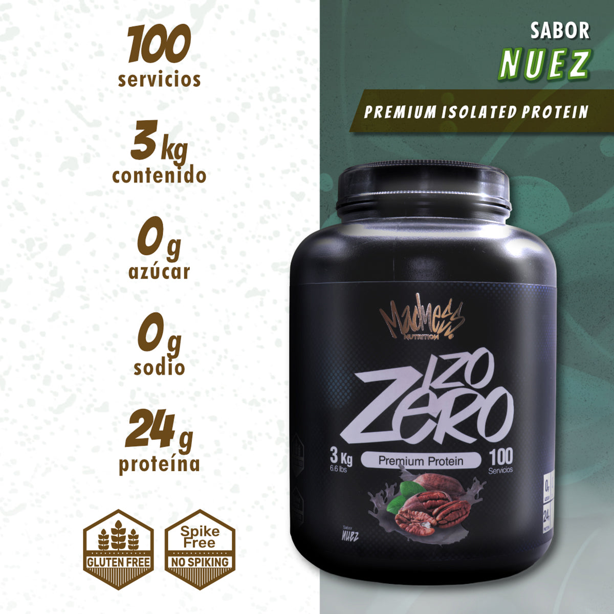 Proteína Isolate Madness 3kg Suero de Leche Suplemento