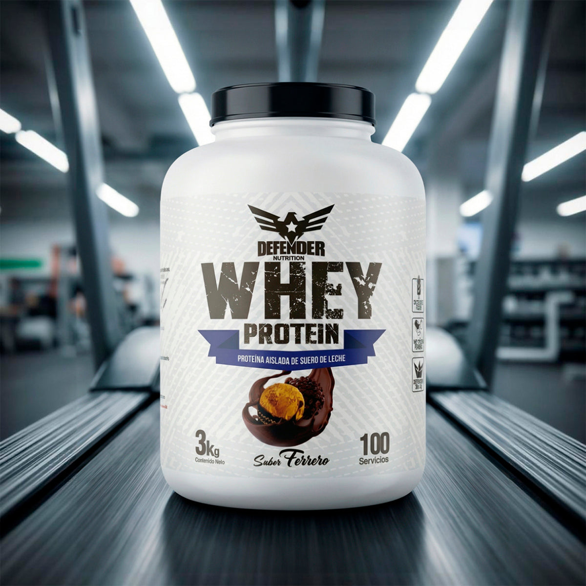 Proteína Whey Defender 3kg Sabor Ferrero