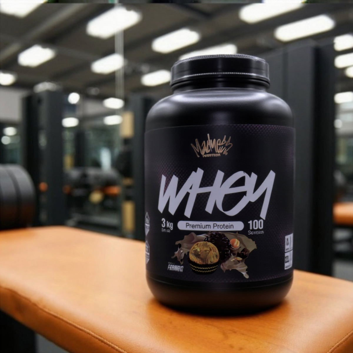 Proteína Whey Madness 3kg Suplemento Deportivo Para Masa Muscular
